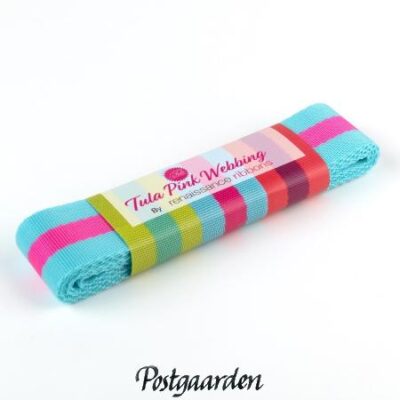 tula pink webbing lyseblå og pink hank postgaarden.com 2 yards