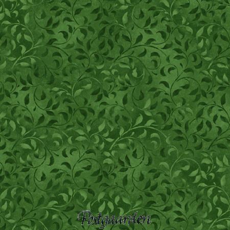 7687 grøn med blade patchworkstof. Bredde: 110 cm - postgården - postgaarden.com