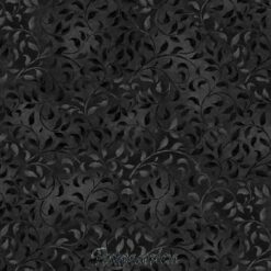7688 sort med blade patchworkstof - postgården. Bredde: 110 cm - postgaarden.com