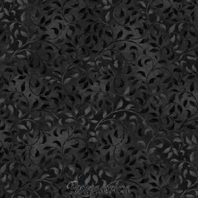 7688 sort med blade patchworkstof - postgården. Bredde: 110 cm - postgaarden.com