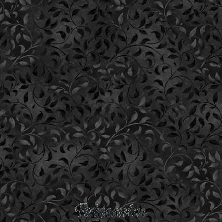 7688 sort med blade patchworkstof - postgården. Bredde: 110 cm - postgaarden.com