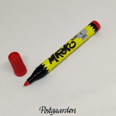 Kirsebærrød stoftusch tekstiltusch - postgaarden.com