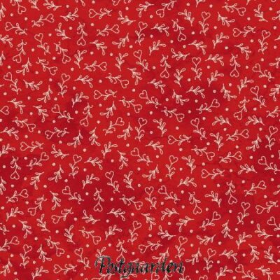 7700 rød med hvide hjerter patchworkstof - postgaarden.com
