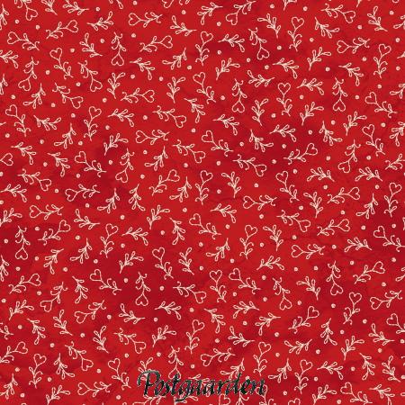 7700 rød med hvide hjerter patchworkstof - postgaarden.com