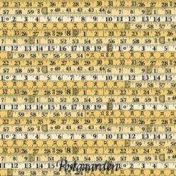 7708 Gul med målebånd patchworkstof - postgaarden.com