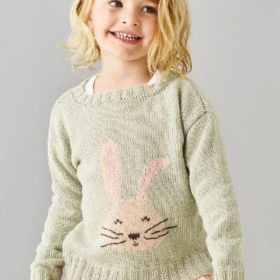 Bluse med kanin Esther by permin strikkemønster - postgaarden.com