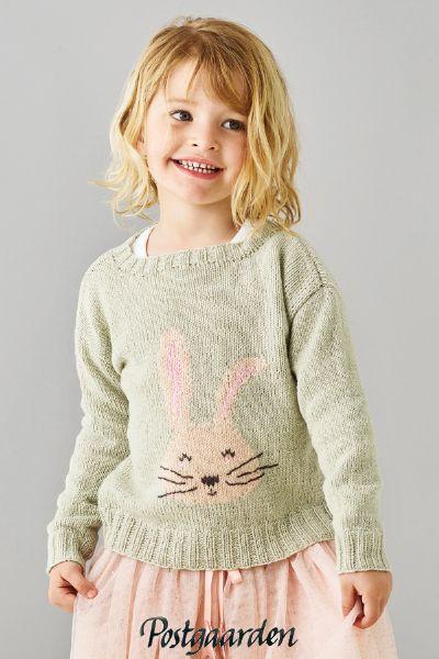 Bluse med kanin Esther by permin strikkemønster - postgaarden.com