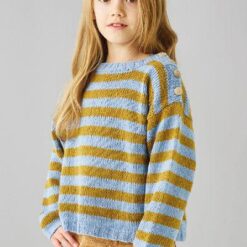 899043 Stribet børnebluse Luna by permin strikkemønster - postgaarden.com