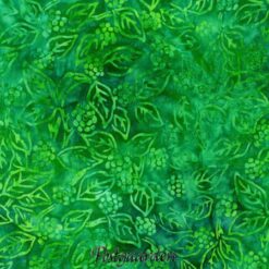 Grøn med blade bali batik patchworkstof - postgaarden.com