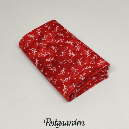 FQ7700 Rød med hvide hjerter patchworkstof - postgaarden.com