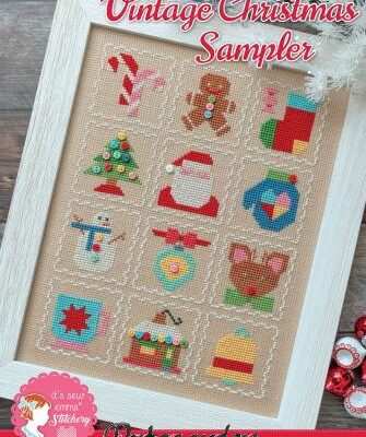 Vintage Christmas sampler Lori holt korsttingsmønster - postgaarden.com