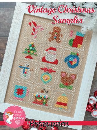 Vintage Christmas sampler Lori holt korsttingsmønster - postgaarden.com