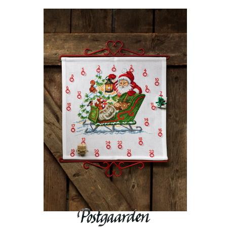 34-1222 Dyrene i kanen permin julekalender broderi - postgaarden.com
