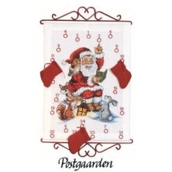 34-2525 Nisse læser histore permin julekalender broderi - postgaarden.com