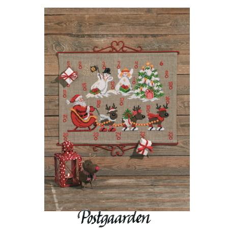 34-9224 Rensdyr og snemænd permin julekalender broderi - postgaarden.com