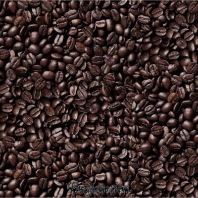 mørke kaffebønner patchworkstof - postgaarden.com