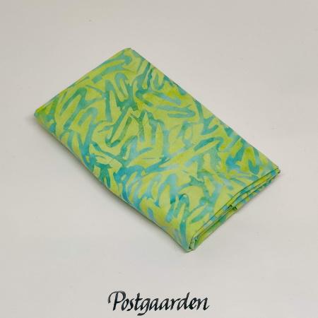 FQ7722 Lime blå bali batik patchworkstof fat-quarter - postgaarden.com