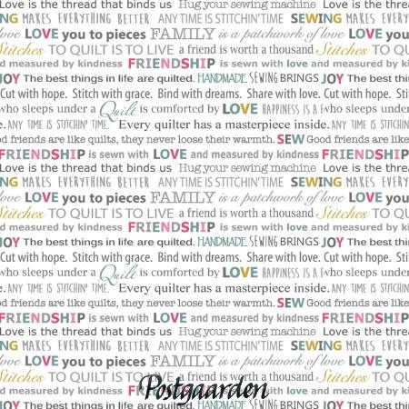 7731 Hvid med ord words to quilt by patchworkstof - postgaarden.com