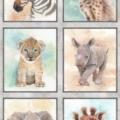 7738 panel med afrika dyr patchworkstof - postgaarden.com