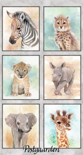 7738 panel med afrika dyr patchworkstof - postgaarden.com