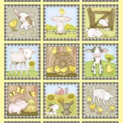 7764 panel med dyr patchworkstof - postgaarden.com