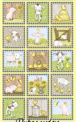 7764 panel med dyr patchworkstof - postgaarden.com