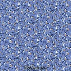 7783 blå med blomster patchworkstof - postgaarden.com