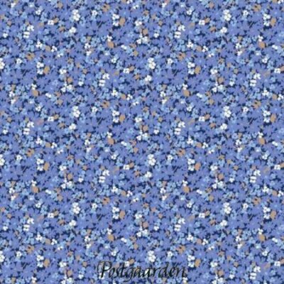 7783 blå med blomster patchworkstof - postgaarden.com
