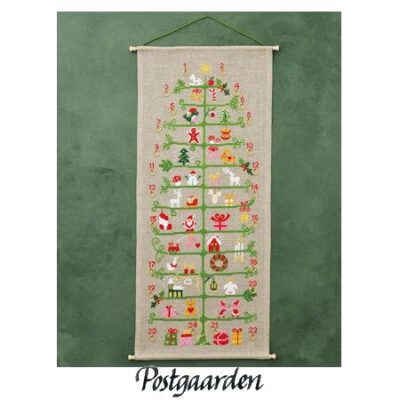 34-4212 træet julekalender broderi - postgaarden.com