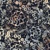 7889 Sort med gylden blomst bali batik patchworkstof - postgaarden.com