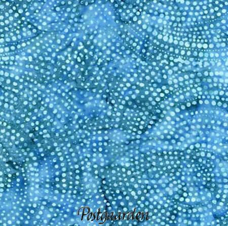 7890 Turkis med prikker bali batik patchworkstof - postgaarden.com