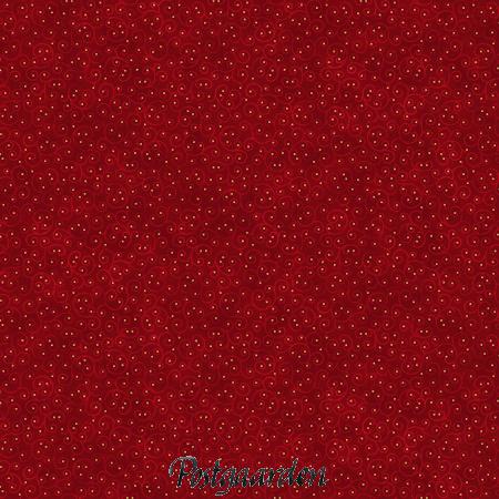 7898 Rød med snirkler og guld jul patchworkstof - postgaarden.com