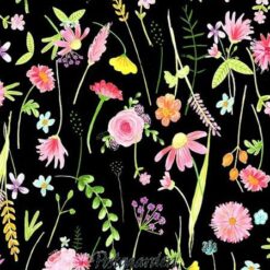 7901 sort med store blomster patchworkstof - postgaarden.com