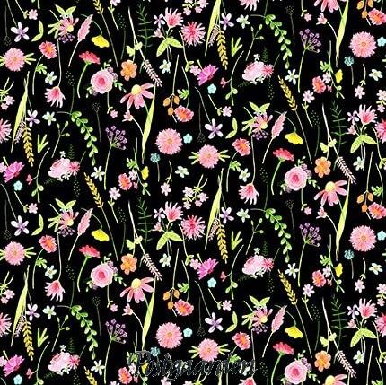 7902 sort med små blomster patchworkstof - postgaarden.com