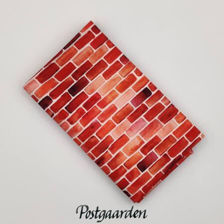 FQ7896 røde mursten patchworkstof - postgaarden.com