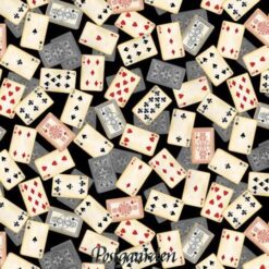 7913 Sort med spillekort patchworkstof - postgaarden.com