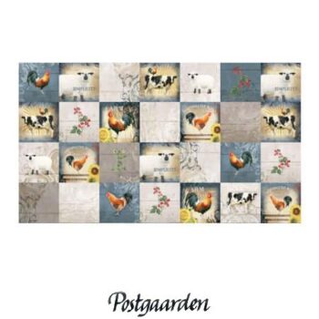 097912 panel med høns og køer patchworkstof - postgaarden.com