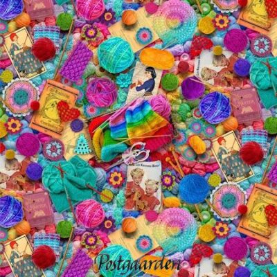 7930 Strik og garn patchworkstof - postgaarden.com