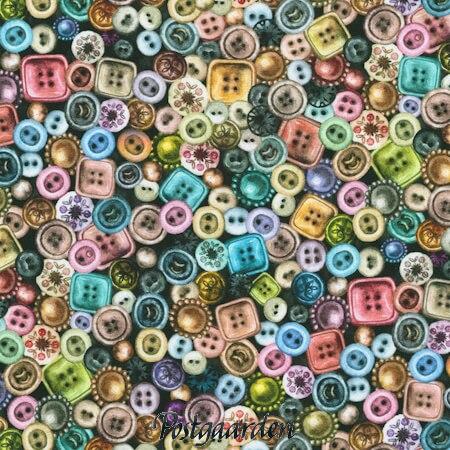 7933 Antik knapper patchworkstof - postgaarden.com