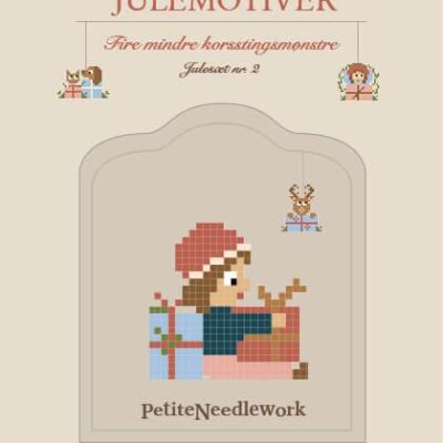 Julesæt 2 forside - Nisse med pakker - Hund & kat - Rensdyr og nisse i pakker - postgaarden.com