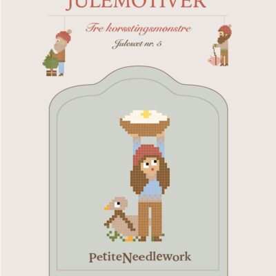 Julesæt 5 forside - Nisse med julegrød - Julemand med juletræ - Nisse med gris - postgaarden.com