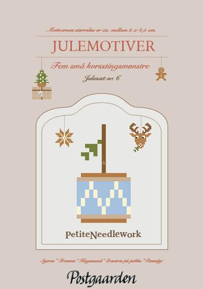 Julesæt 6 forside - Stjerne - Tromme - Kagemand - Grantræ på pakke - Rensdyr - postgaarden.com