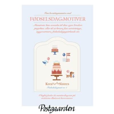 fødselsdag 1 kreasøster korssting - postgaarden.com