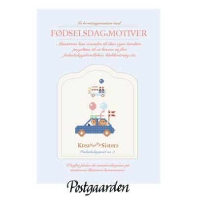 fødselsdag 3 kreasøster korssting - postgaarden.com