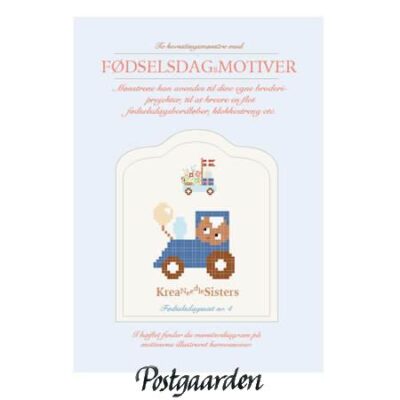 fødselsdag 4 kreasøster korssting - postgaarden.com