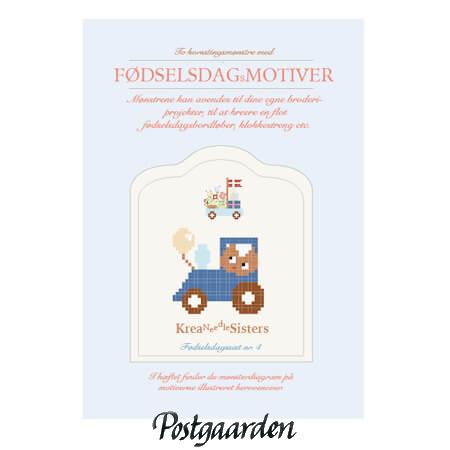 fødselsdag 4 kreasøster korssting - postgaarden.com