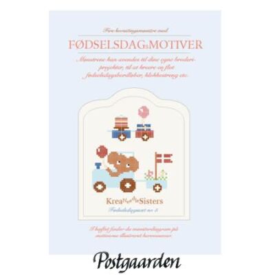 fødselsdag 5 kreasøster korssting - postgaarden.com