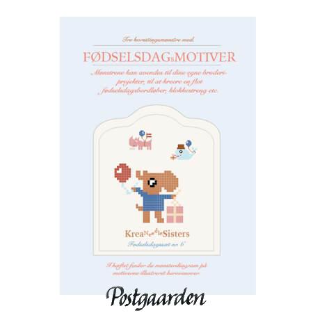 fødselsdag 6 kreasøster korssting - postgaarden.com