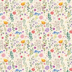 7942 hvid med blomstereng patchworkstof - postgaarden.com