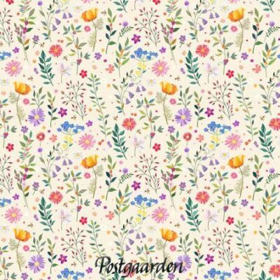 7942 hvid med blomstereng patchworkstof - postgaarden.com